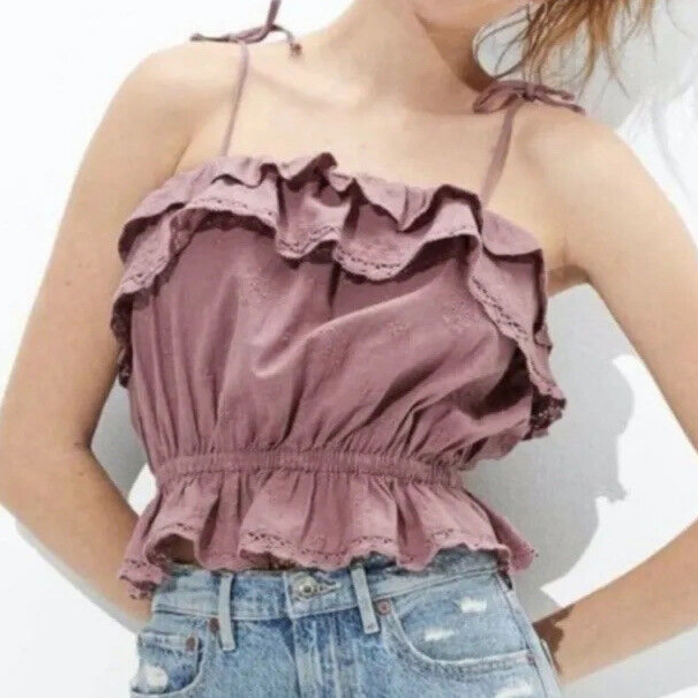 America Eagle Mauve Tank Summery Top Size S Small - Picture 4 of 4